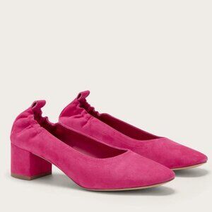 Everlane The Day Heel Pink Suede Ballet Flats Size 7.5 New (No Box)